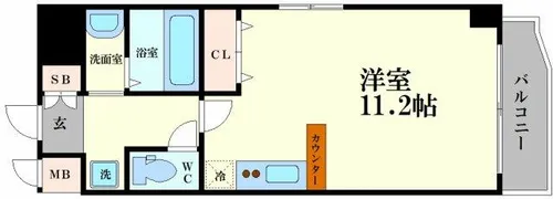 ビオトープ靭本町【4階】の間取り
