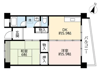 UR男山【D190408号室】の間取り