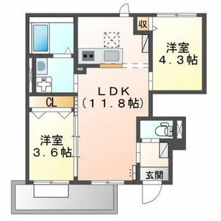プレリー・春日野【1階】の間取り