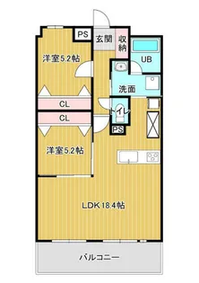 日光ハイツ南桂【104号室】の間取り