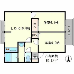 ハイツひまわり【1階】の間取り