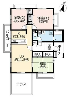 URグリーンヒルズ東山台【1160301号室】の間取り