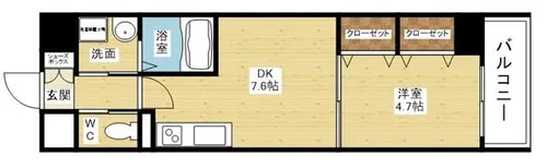 パークフラッツ新大阪【3階】の間取り