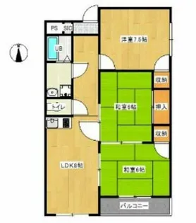 オークハイツ【1階】の間取り