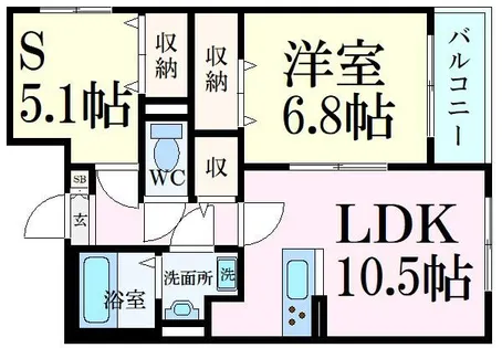 ラウレア元塩町【1階】の間取り