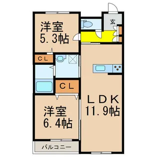 グランド ハピネス【3階】の間取り