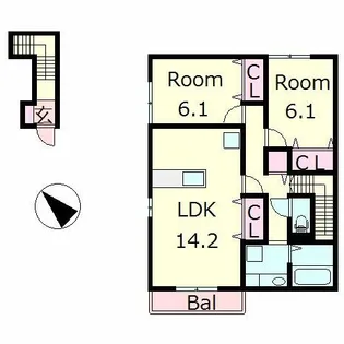 メゾン大ノ口【2階】の間取り