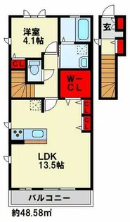 TWIN LEAF COAT A棟【202号室】の間取り