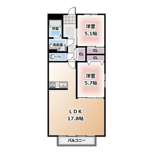 コーポ大門【205号室】の間取り