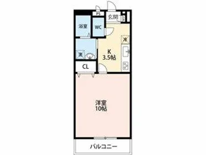 アンプルールフェールすぎやま【107号室】の間取り