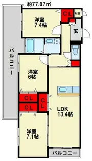 アロンジ【8階】の間取り