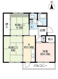 UR男山【A550503号室】の間取り