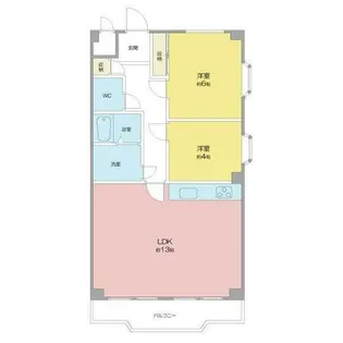 シャインハイツ入場【206号室】の間取り