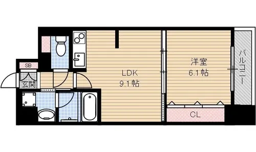 ソラージュ茨木【805号室】の間取り
