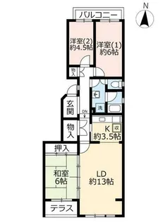 UR藤沢台第三【3260107号室】の間取り