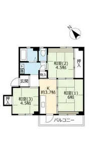 UR明石舞子【A210301号室】の間取り