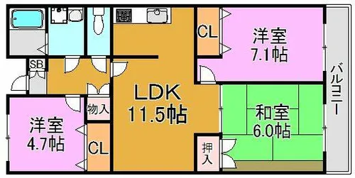 コート・ザ・ルピナス【2階】の間取り