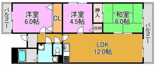 ベイリーブス【4階】の間取り
