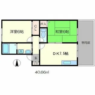 ハイカムールカスガ【1階】の間取り