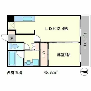クルミナーレII【1階】の間取り