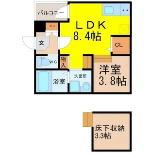 プランドール鳴海【1階】の間取り