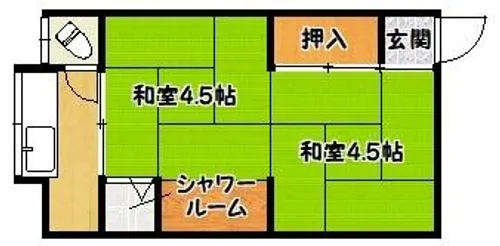 竹田ハイツ【2階】の間取り