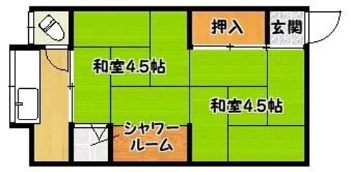 竹田ハイツ【2階】の間取り
