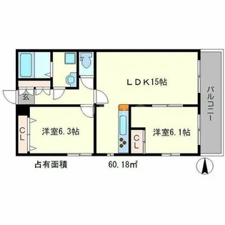 サクシード宝ヶ池【1階】の間取り