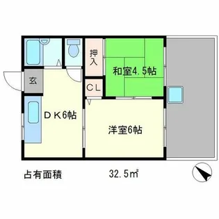 ハイツアルメリア【1階】の間取り