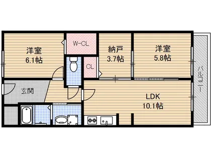 メゾン英陽【1階】の間取り