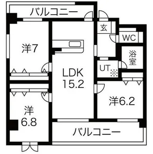 ハッピーコート飾磨【4階】の間取り