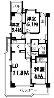 エクセレンス志賀本通【8階】の間取り