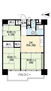 UR南港ひかりの【0111126号室】の間取り