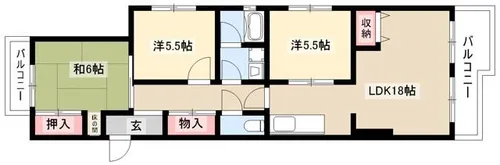 シャトー鹿子【1階】の間取り