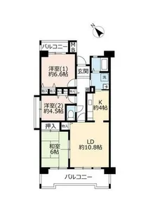 URアルビス旭ヶ丘【0040109号室】の間取り