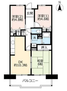 URアルビス旭ヶ丘【0010605号室】の間取り