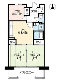 URアルビス旭ヶ丘【0010504号室】の間取り