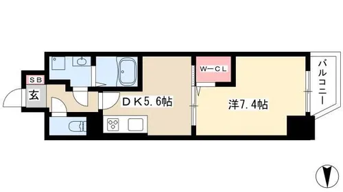 グランパークタワー【9階】の間取り