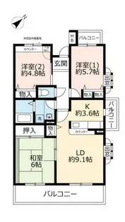URアルビス五月ヶ丘【1110101号室】の間取り