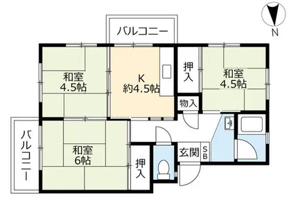 UR鳴子【1000401号室】の間取り