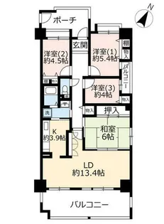 URシティコート下新庄【0060601号室】の間取り