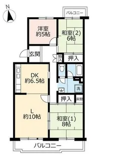 URグリーンタウン槇島【0070417号室】の間取り