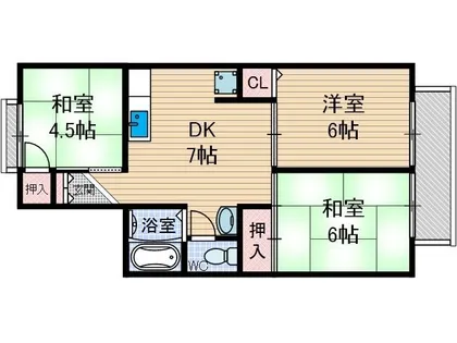 ドミールゆり【1階】の間取り