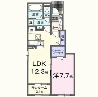フラワーヨコスカ【1階】の間取り