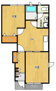 ポムフルールB【102号室】の間取り