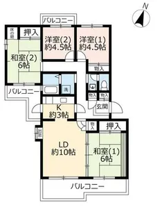 UR馬見南6丁目【0040406号室】の間取り