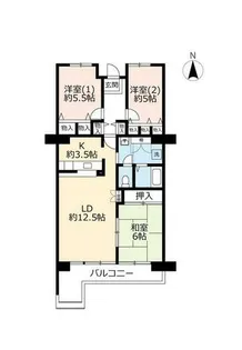 URサンヴァリエ苅田【0040204号室】の間取り