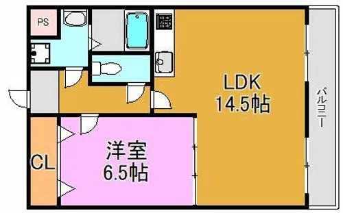 比枝コーポラス上町 Ⅰ【2階】の間取り