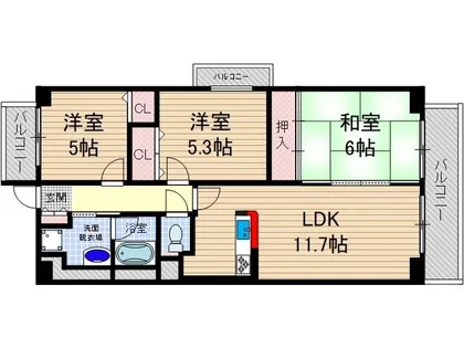 サワン東太田【201号室】の間取り