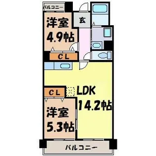 ユーハウス鶴舞Ⅱ【3階】の間取り
